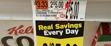 Safeway 4103 WIC Approved Price Tag